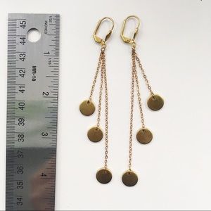 Brass Disc Drop Earrings